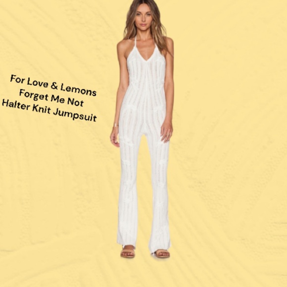 For Love & Lemons Forget Me Not Halter Jumpsuit